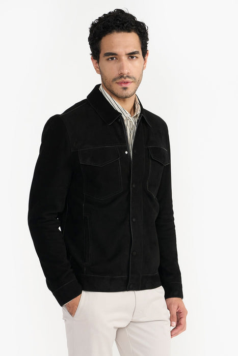 Schwarze Herren Lederjacke