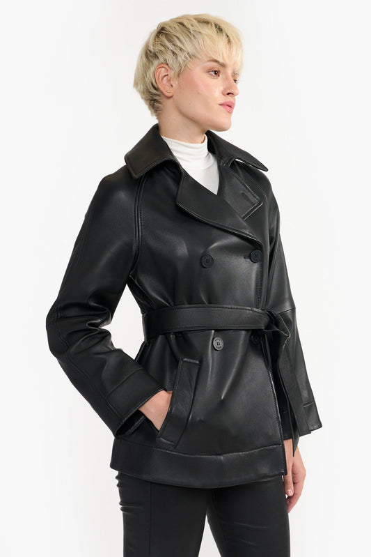 Signature Schwarze Damen Lederjacke