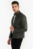 Pg Signature Olive Men'S Leather Jacket