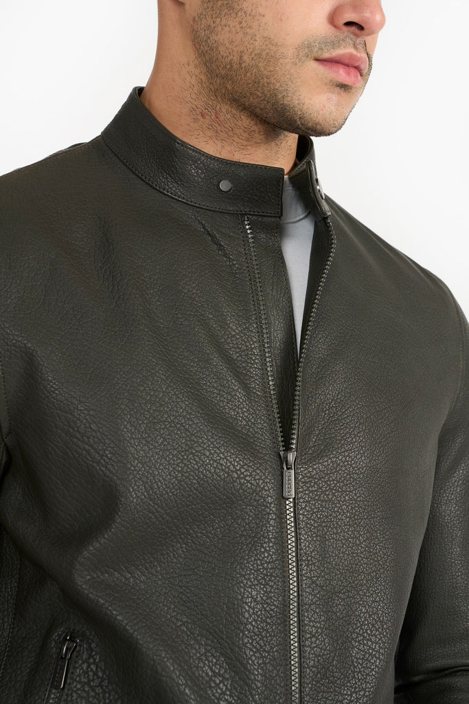 Pg Signature Olive Men'S Leather Jacket