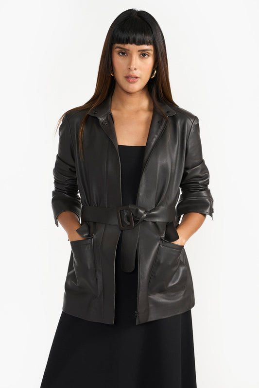 Signature Dark Brown Women'S Leather Jacket