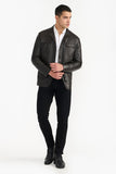 Pg Signature Dark Brown Men'Sleather Jacket