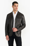 Pg Signature Dark Brown Men'Sleather Jacket