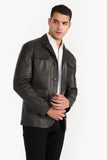 Pg Signature Dark Brown Men'Sleather Jacket