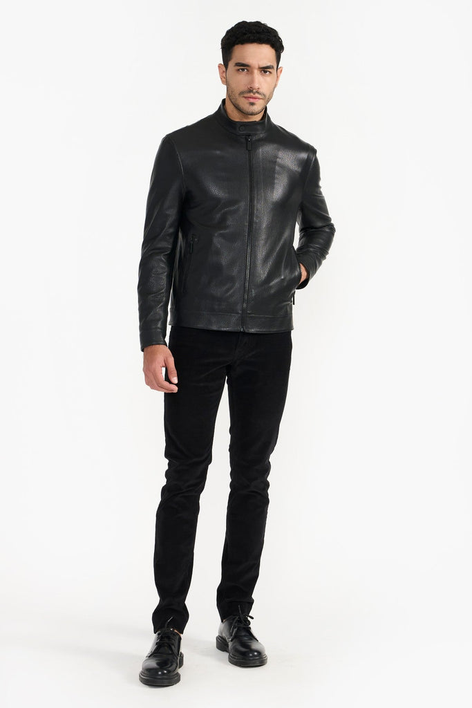 Pg Signature Black Men'S Leather Jacket