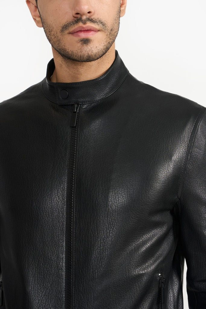 Pg Signature Black Men'S Leather Jacket