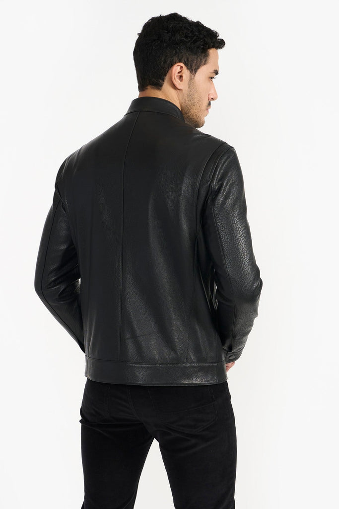 Pg Signature Schwarze Herren Lederjacke