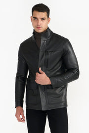 Signature Black Men Leather Jacket