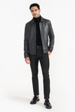 Pg Signature Graphite Grey Men'S Leather Jacket