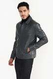 Pg Signature Graphite Grey Men'S Leather Jacket