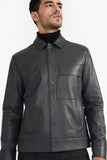 Pg Signature Graphite Grey Men'S Leather Jacket