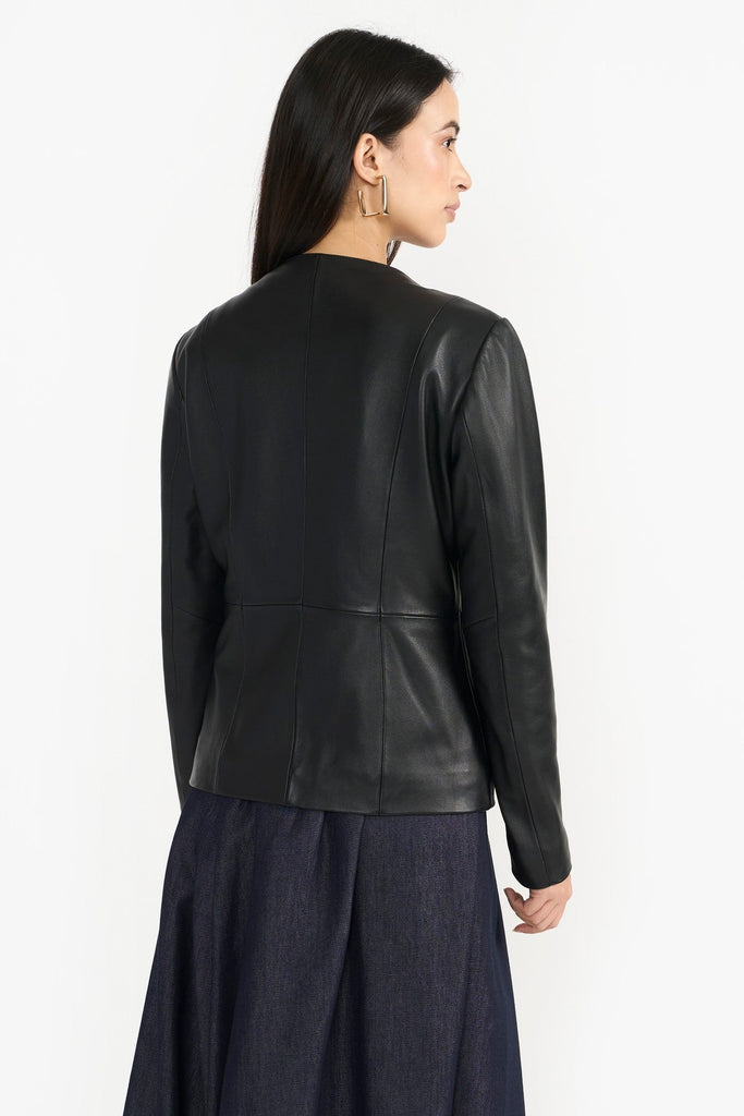 Schwarze Damen Lederjacke