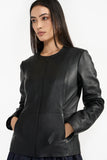 Schwarze Damen Lederjacke