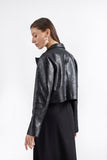 Schwarze Damen Lederjacke