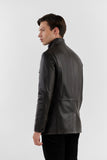 Dunkelbraune Herren Lederjacke