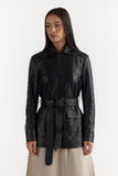 Schwarze Damen Lederjacke