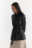 Schwarze Damen Lederjacke