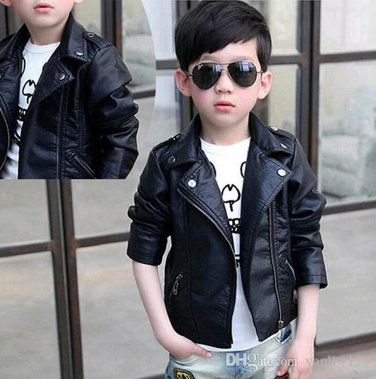 Black Leather Jackets For Biker Kids